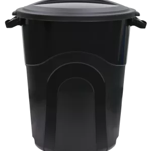 TRASH CAN W/LID 20GAL BLACK