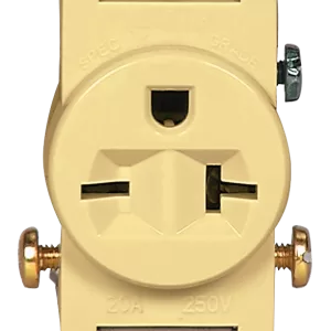 RECEPTACLE SNGL IVORY 20A