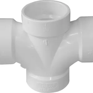 TEE DOUBLE SANITARY 3" HUB