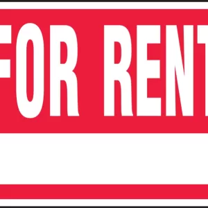 FOR RENT RED/WHT JUMBO SIGN