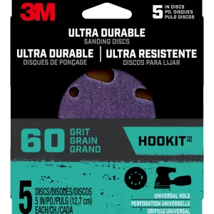 SANDING DISC 5" 60G CLIP 5P