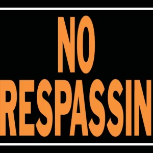 NO TRESPASSING ALUM SIGN