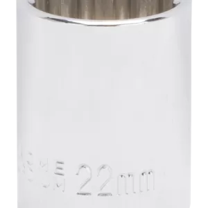 SOCKET MET 12PT 22MM 1/2D