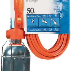 DROP LIGHT W/ OUTLET 50'