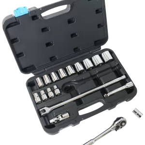 SOCKET SET SAE/MET 19PC 1/2D