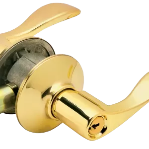 KEYED LEVER DOORKNOB BRASS