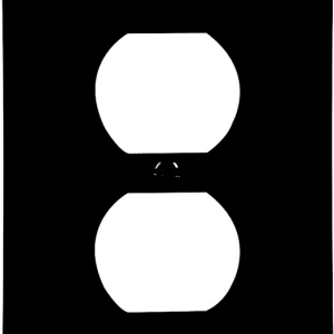 RECEPTACLE PLATE BLACK 1G