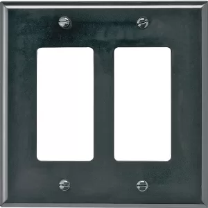 ROCKER/GFCI PLATE BLACK 2G