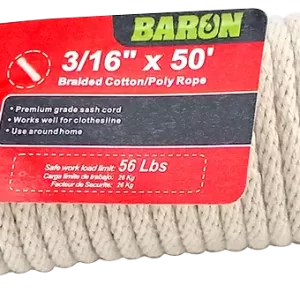 ROPE COTTON/POLY 3/16" X 50'