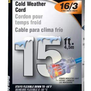 EXT CORD 16/3 GLACIER 15'