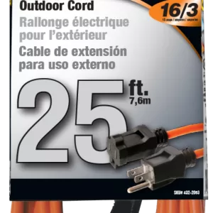 EXT CORD 16/3 ORANGE 25'