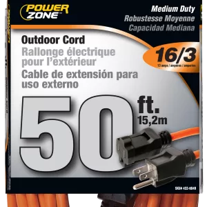 EXT CORD 16/3 ORANGE 50'
