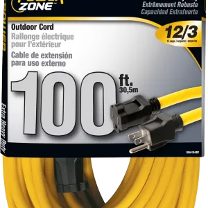EXT CORD 12/3 YELLOW 100'
