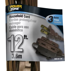 EXT CORD 16/2 BROWN 12'