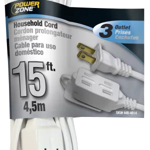 EXT CORD 16/2 WHITE 15'