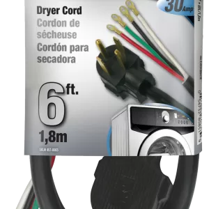 DRYER CORD 10/4 SRDT BLACK 6