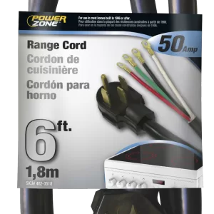 RANGE CORD 4-PRONG BLACK 6'