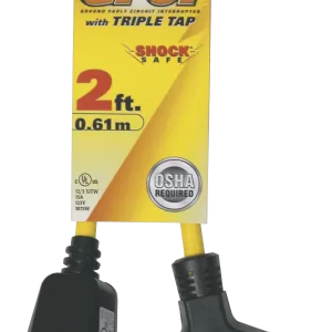 EXT TAP 3-OUT YELLOW 2' GFCI