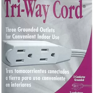 EXT TAP 3-OUT 16/3 WHITE 8'