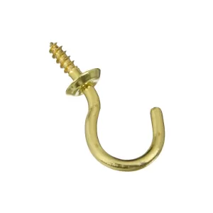 CUP HOOK SOLID BRASS 1"