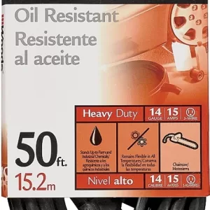 EXT CORD 14/3 BLACK 50'