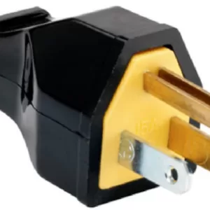 PLUG MALE 3P 15A BLACK